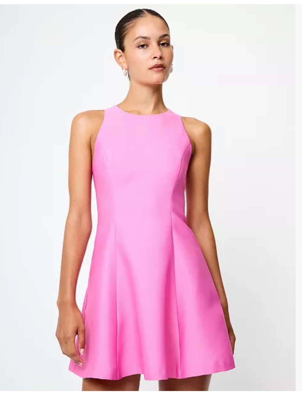 French Connection Women's Taffeta Round Neck Mini Dress 0 NWT